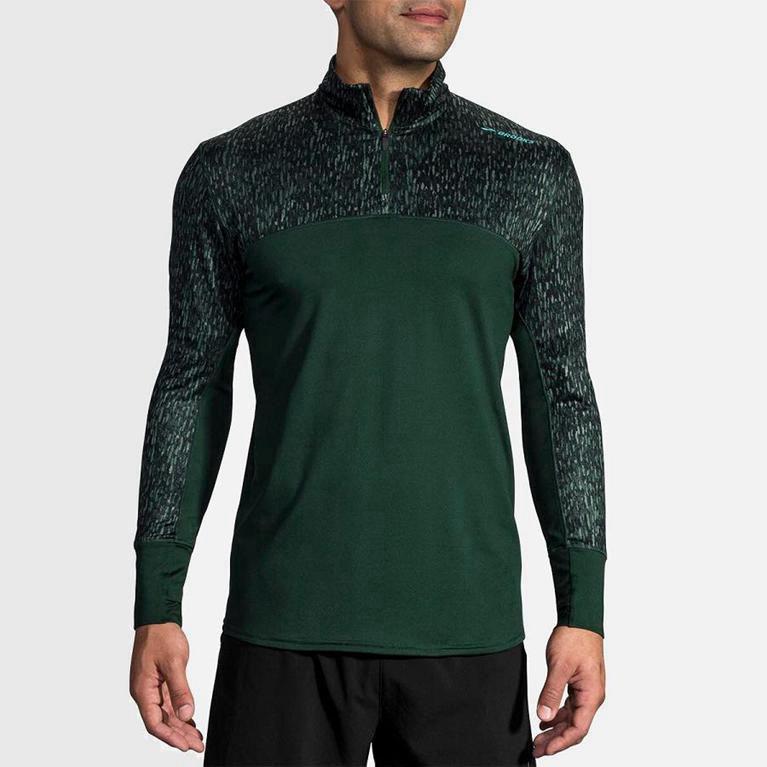 Brooks Dash Half Zip Hardloopjassen voor Heren Groen (PNTUE-6487)